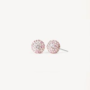 Hilberg and Berk 8mm Sparkle Ball Earrings (Pink Champagne)